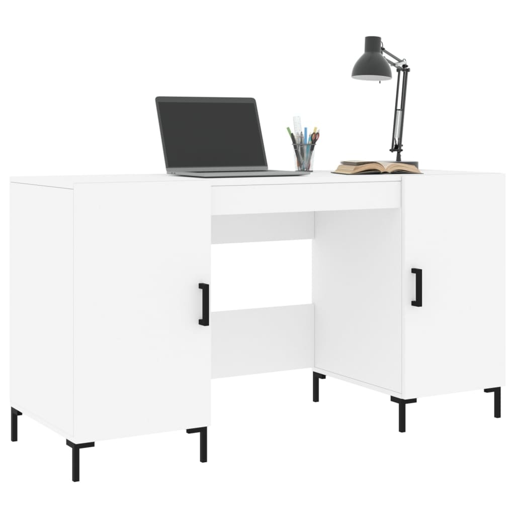 VidaXL Bureau 140x50x75 cm bewerkt hout wit