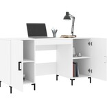 VidaXL Bureau 140x50x75 cm bewerkt hout wit