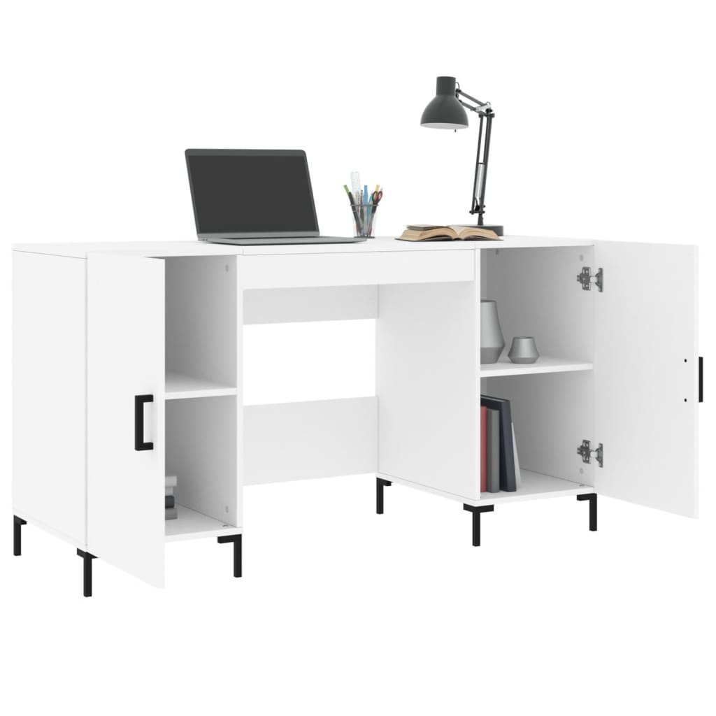 VidaXL Bureau 140x50x75 cm bewerkt hout wit