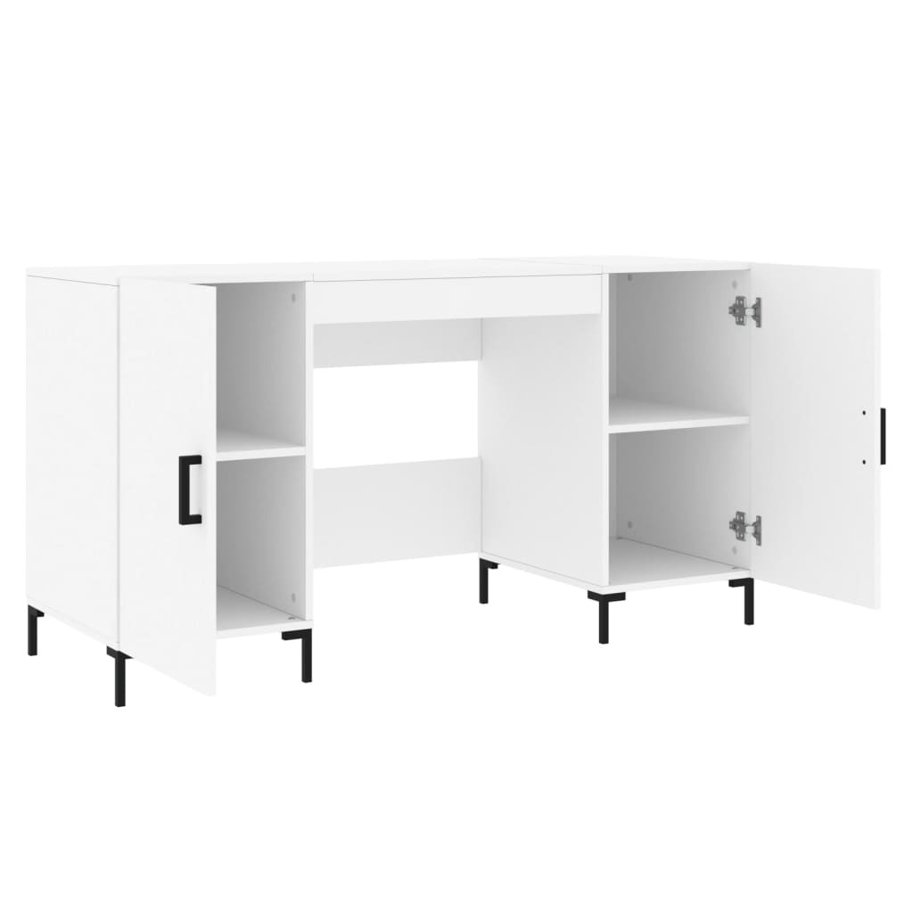 VidaXL Bureau 140x50x75 cm bewerkt hout wit