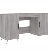 VidaXL Bureau 140x50x75 cm bewerkt hout grijs sonoma eikenkleurig