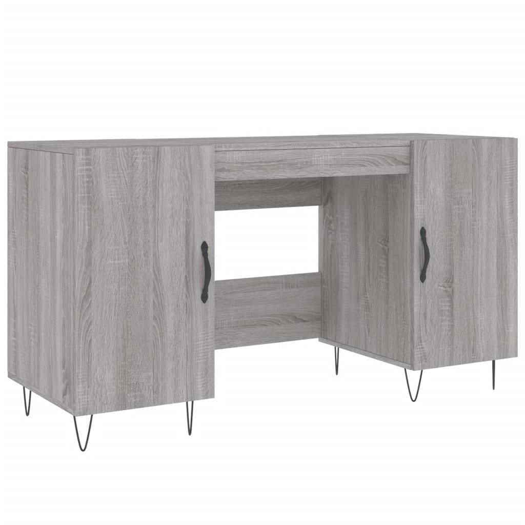 VidaXL Bureau 140x50x75 cm bewerkt hout grijs sonoma eikenkleurig