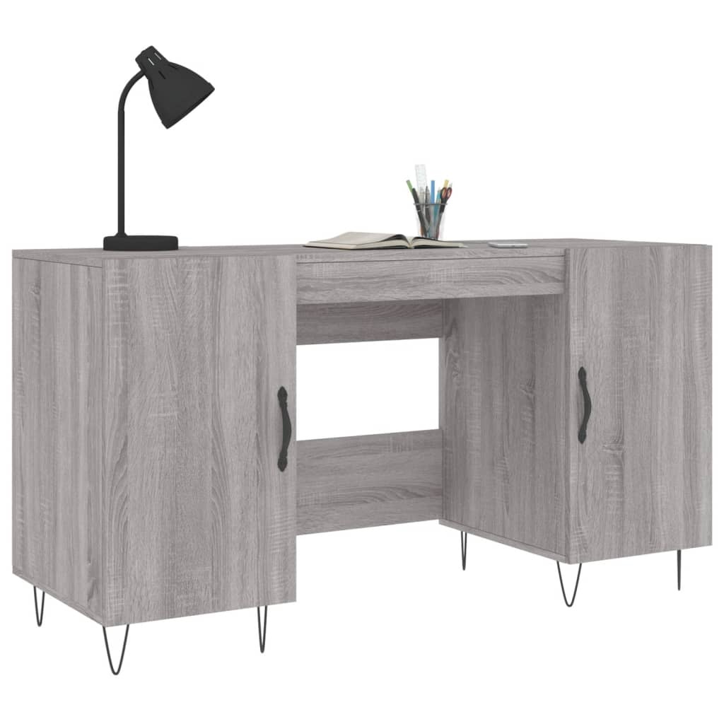 VidaXL Bureau 140x50x75 cm bewerkt hout grijs sonoma eikenkleurig