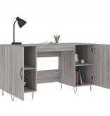 VidaXL Bureau 140x50x75 cm bewerkt hout grijs sonoma eikenkleurig