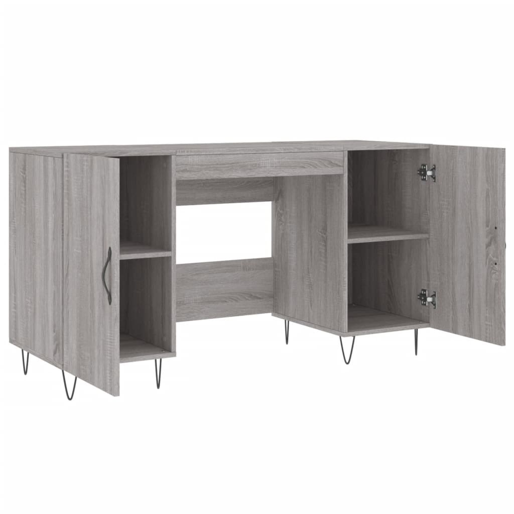 VidaXL Bureau 140x50x75 cm bewerkt hout grijs sonoma eikenkleurig