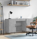 VidaXL Bureau 140x50x75 cm bewerkt hout betongrijs