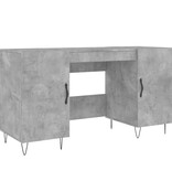 VidaXL Bureau 140x50x75 cm bewerkt hout betongrijs