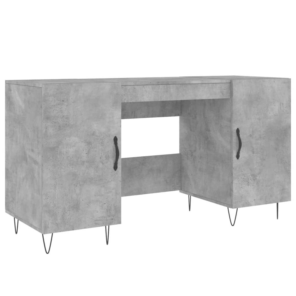 VidaXL Bureau 140x50x75 cm bewerkt hout betongrijs