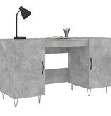 VidaXL Bureau 140x50x75 cm bewerkt hout betongrijs