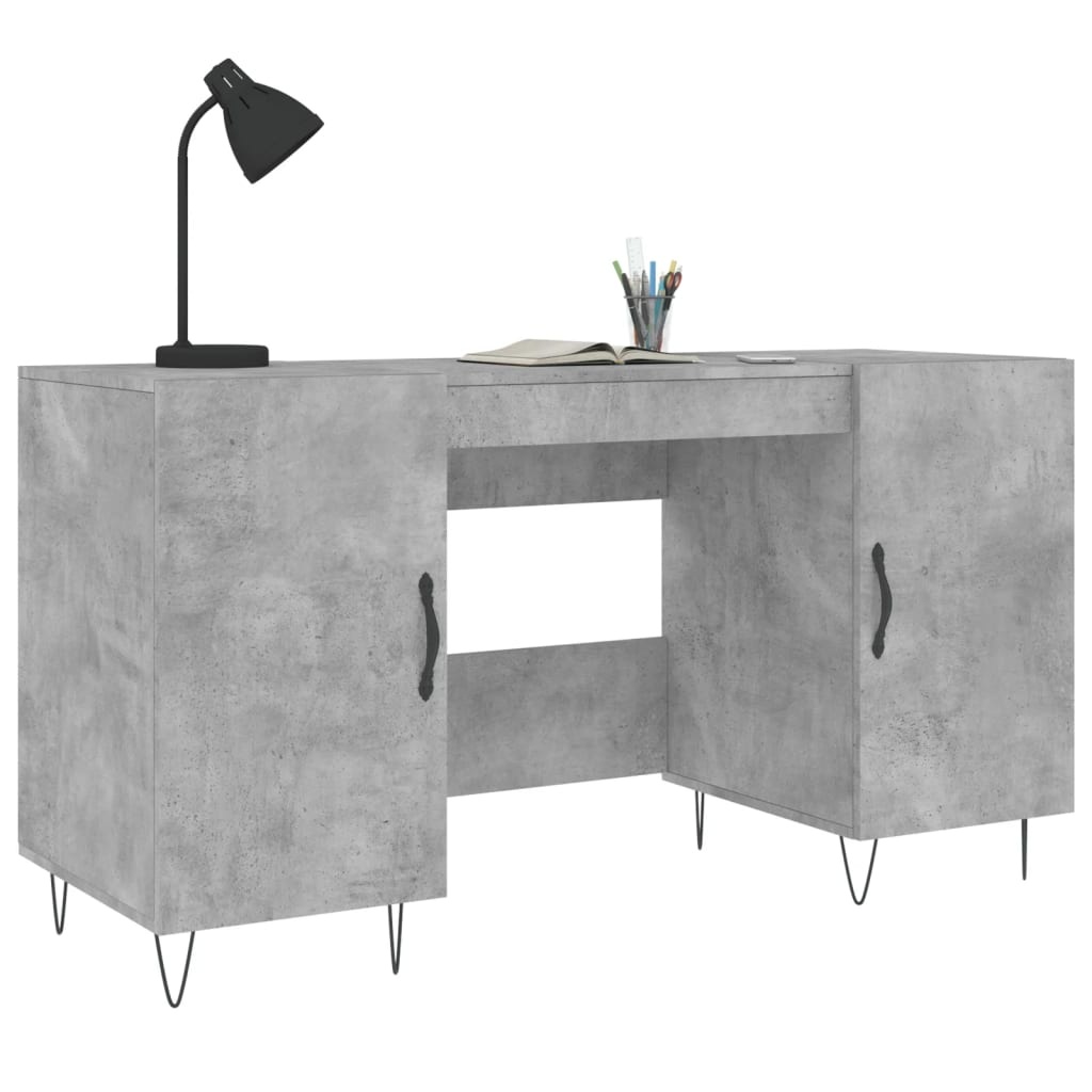 VidaXL Bureau 140x50x75 cm bewerkt hout betongrijs