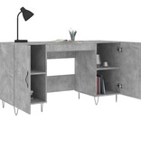 VidaXL Bureau 140x50x75 cm bewerkt hout betongrijs