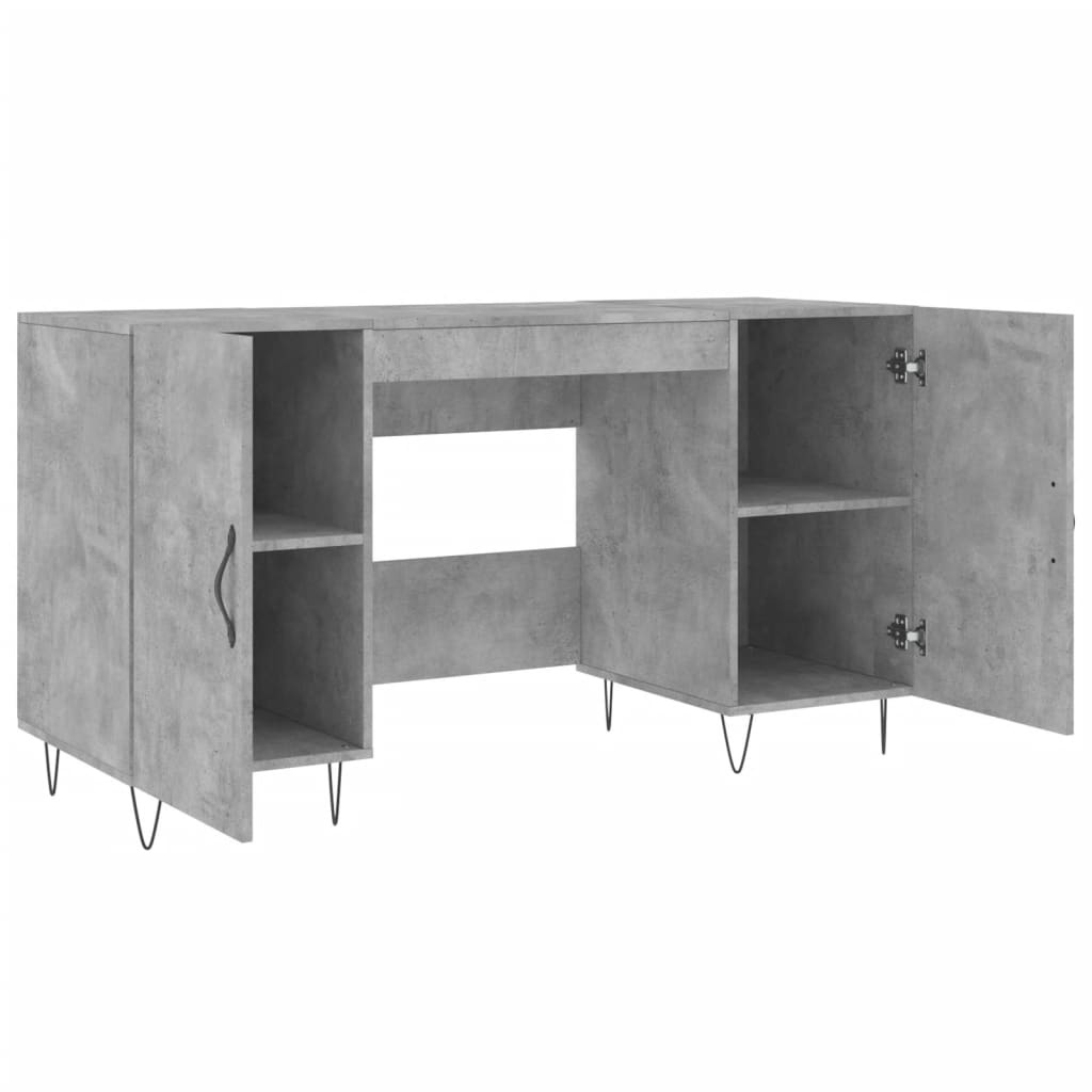 VidaXL Bureau 140x50x75 cm bewerkt hout betongrijs