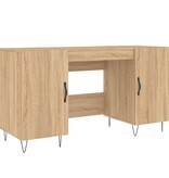 VidaXL Bureau 140x50x75 cm bewerkt hout sonoma eikenkleurig