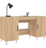 VidaXL Bureau 140x50x75 cm bewerkt hout sonoma eikenkleurig