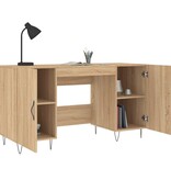 VidaXL Bureau 140x50x75 cm bewerkt hout sonoma eikenkleurig