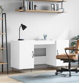 VidaXL Bureau 140x50x75 cm bewerkt hout wit