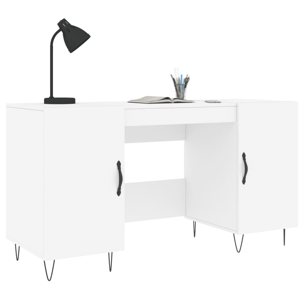 VidaXL Bureau 140x50x75 cm bewerkt hout wit
