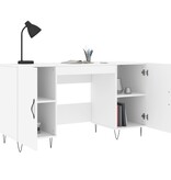 VidaXL Bureau 140x50x75 cm bewerkt hout wit
