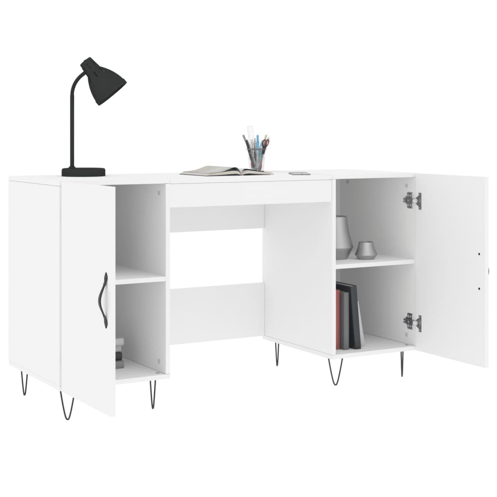 VidaXL Bureau 140x50x75 cm bewerkt hout wit