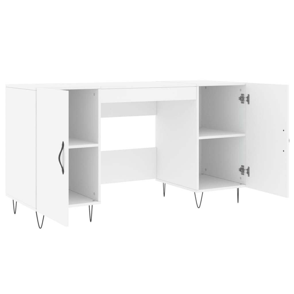 VidaXL Bureau 140x50x75 cm bewerkt hout wit