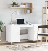 VidaXL Bureau 140x50x75 cm bewerkt hout wit