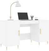 VidaXL Bureau 140x50x75 cm bewerkt hout wit
