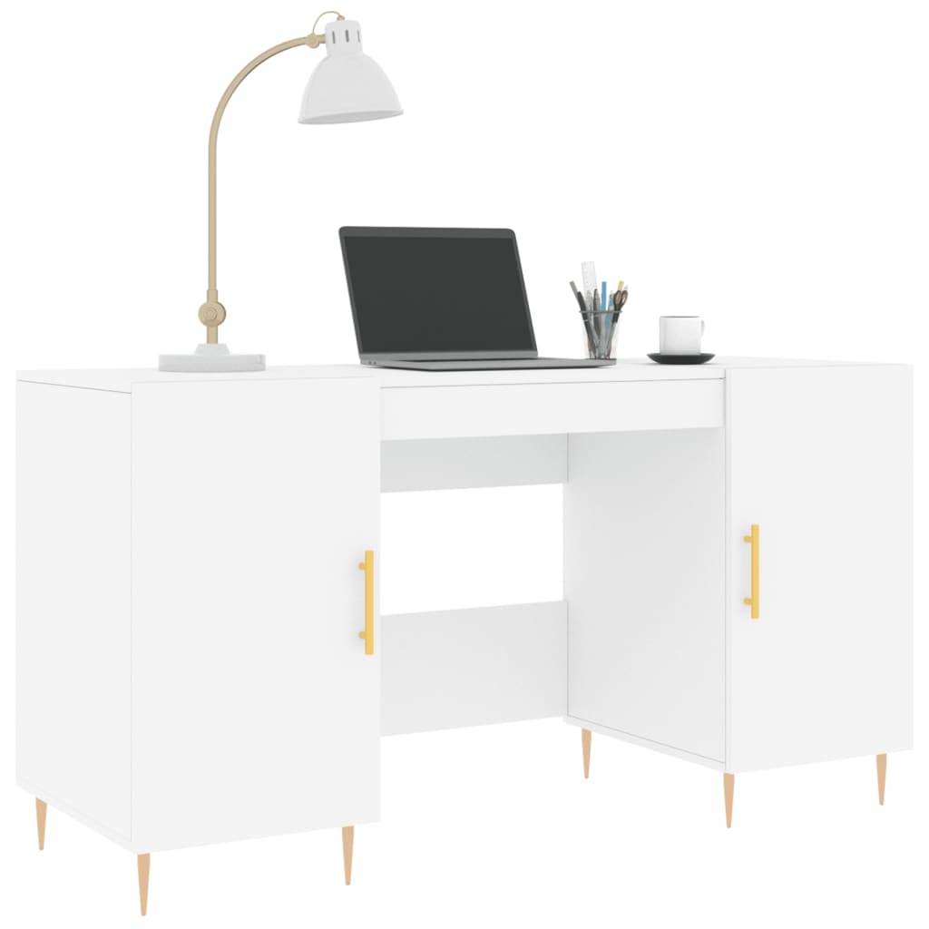 VidaXL Bureau 140x50x75 cm bewerkt hout wit