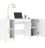 VidaXL Bureau 140x50x75 cm bewerkt hout wit
