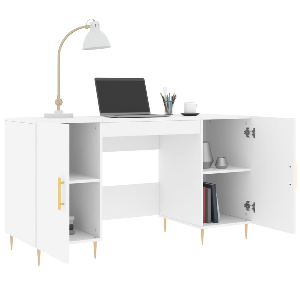VidaXL Bureau 140x50x75 cm bewerkt hout wit