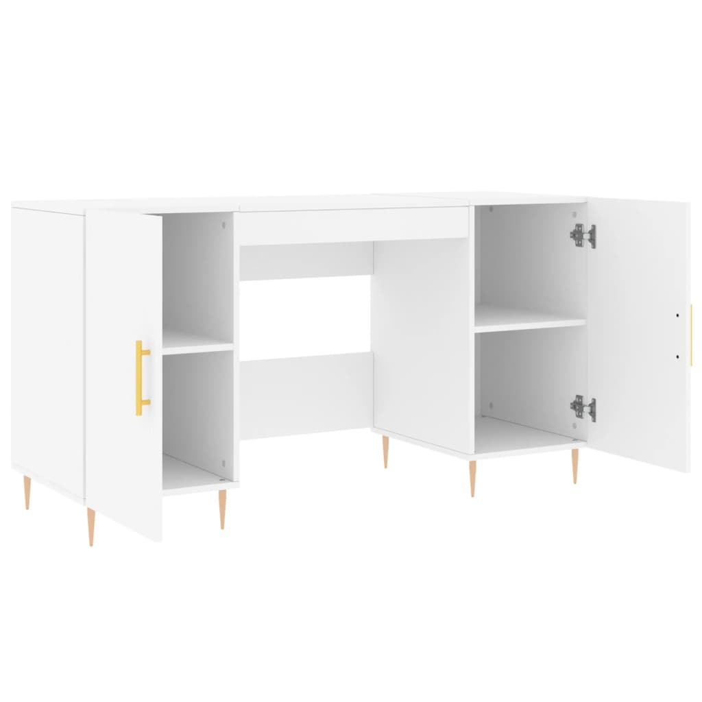 VidaXL Bureau 140x50x75 cm bewerkt hout wit