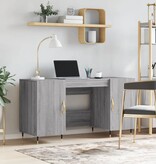VidaXL Bureau 140x50x75 cm bewerkt hout grijs sonoma eikenkleurig
