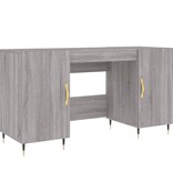 VidaXL Bureau 140x50x75 cm bewerkt hout grijs sonoma eikenkleurig