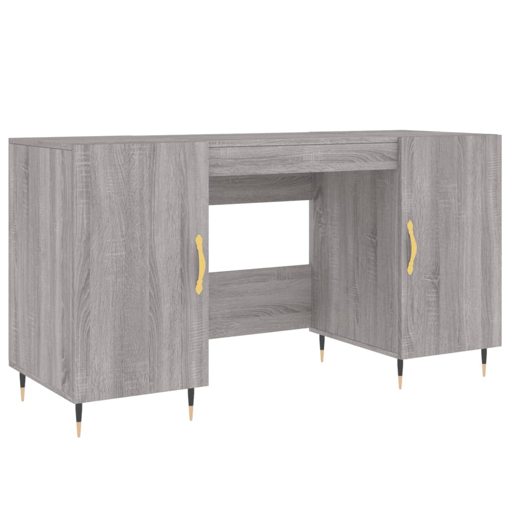 VidaXL Bureau 140x50x75 cm bewerkt hout grijs sonoma eikenkleurig