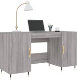 VidaXL Bureau 140x50x75 cm bewerkt hout grijs sonoma eikenkleurig