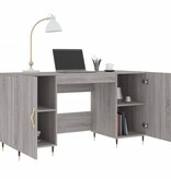 VidaXL Bureau 140x50x75 cm bewerkt hout grijs sonoma eikenkleurig