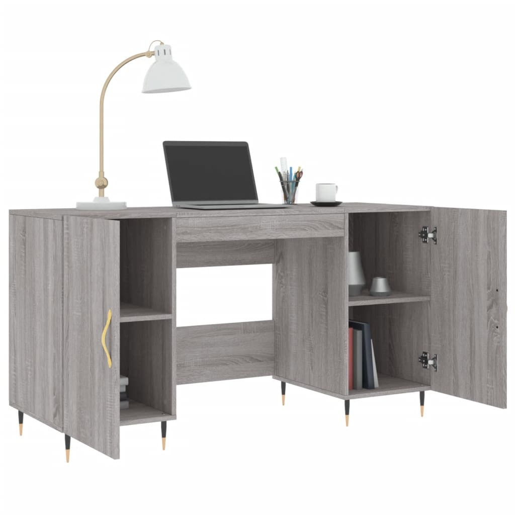 VidaXL Bureau 140x50x75 cm bewerkt hout grijs sonoma eikenkleurig