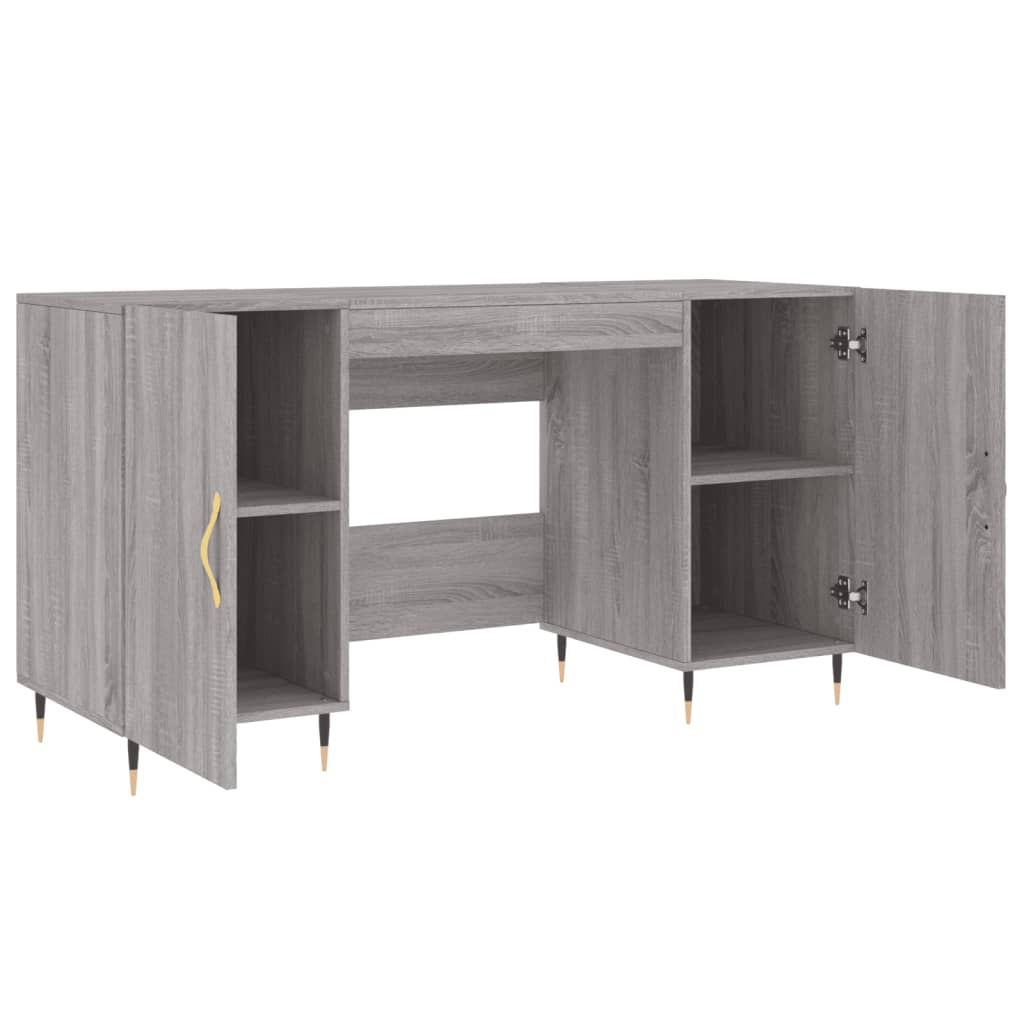 VidaXL Bureau 140x50x75 cm bewerkt hout grijs sonoma eikenkleurig