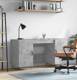 VidaXL Bureau 140x50x75 cm bewerkt hout betongrijs