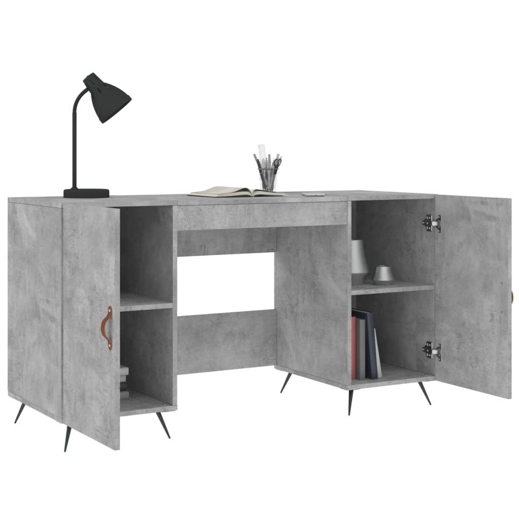 VidaXL Bureau 140x50x75 cm bewerkt hout betongrijs