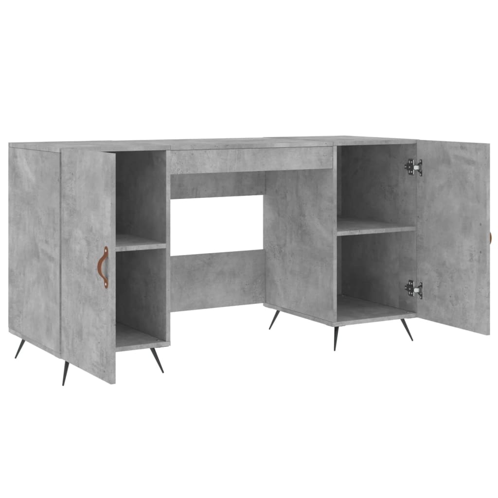 VidaXL Bureau 140x50x75 cm bewerkt hout betongrijs