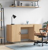 VidaXL Bureau 140x50x75 cm bewerkt hout sonoma eikenkleurig