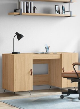 VidaXL Bureau 140x50x75 cm bewerkt hout sonoma eikenkleurig