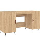 VidaXL Bureau 140x50x75 cm bewerkt hout sonoma eikenkleurig
