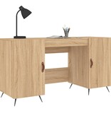 VidaXL Bureau 140x50x75 cm bewerkt hout sonoma eikenkleurig