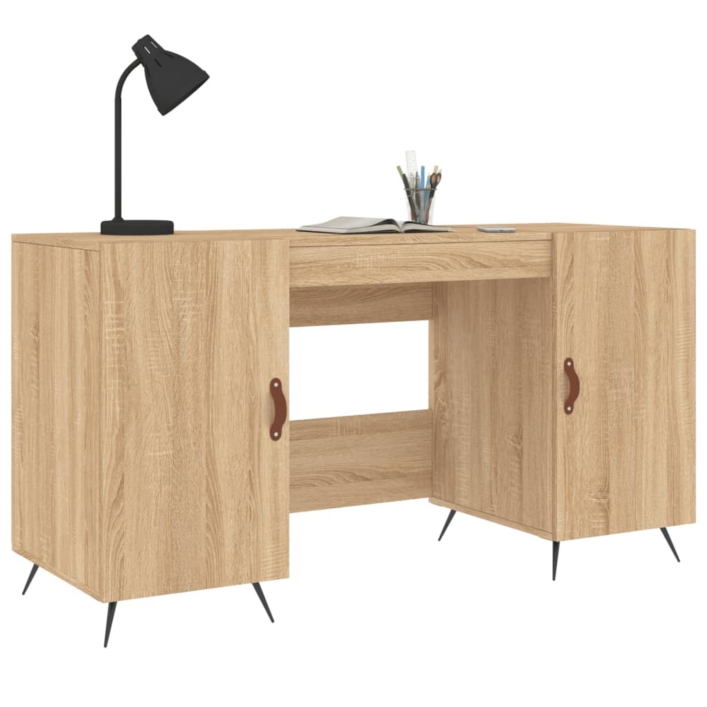VidaXL Bureau 140x50x75 cm bewerkt hout sonoma eikenkleurig