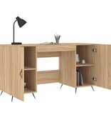 VidaXL Bureau 140x50x75 cm bewerkt hout sonoma eikenkleurig