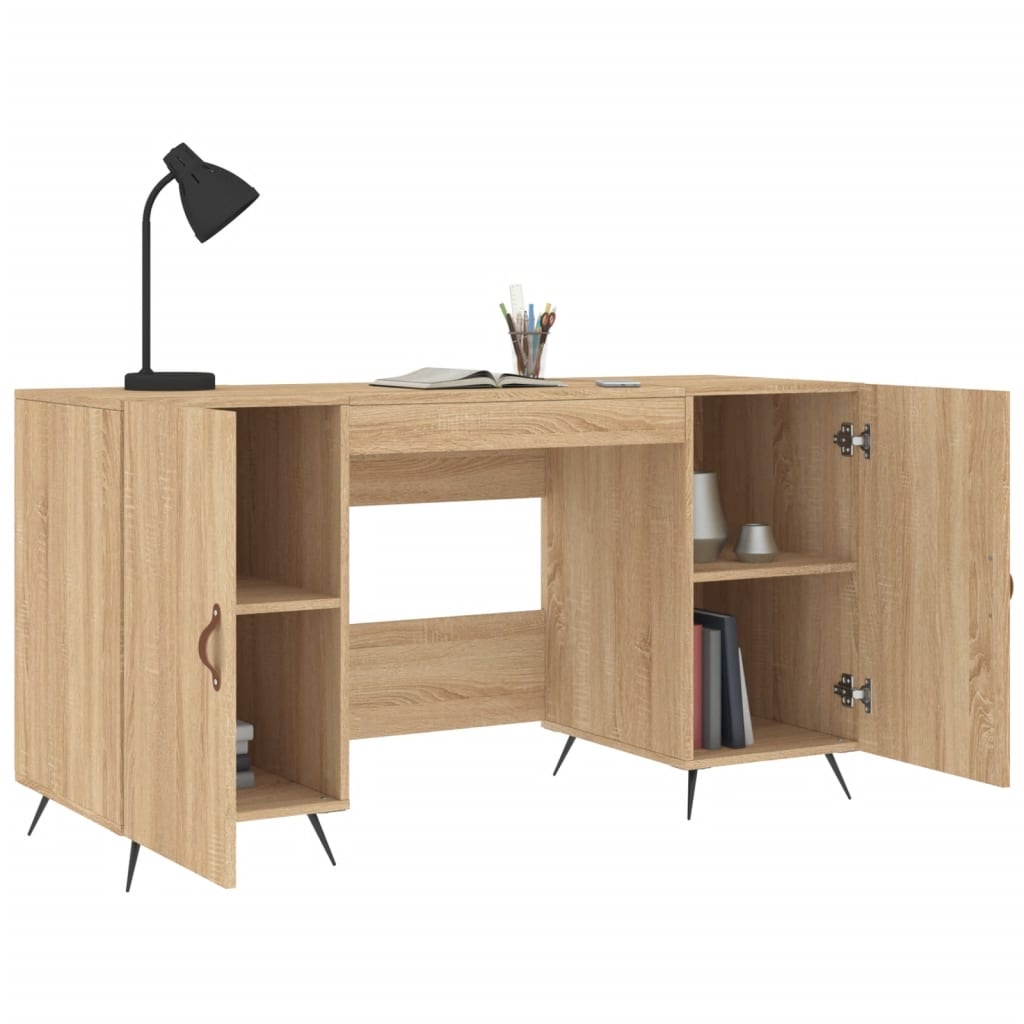 VidaXL Bureau 140x50x75 cm bewerkt hout sonoma eikenkleurig
