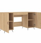 VidaXL Bureau 140x50x75 cm bewerkt hout sonoma eikenkleurig