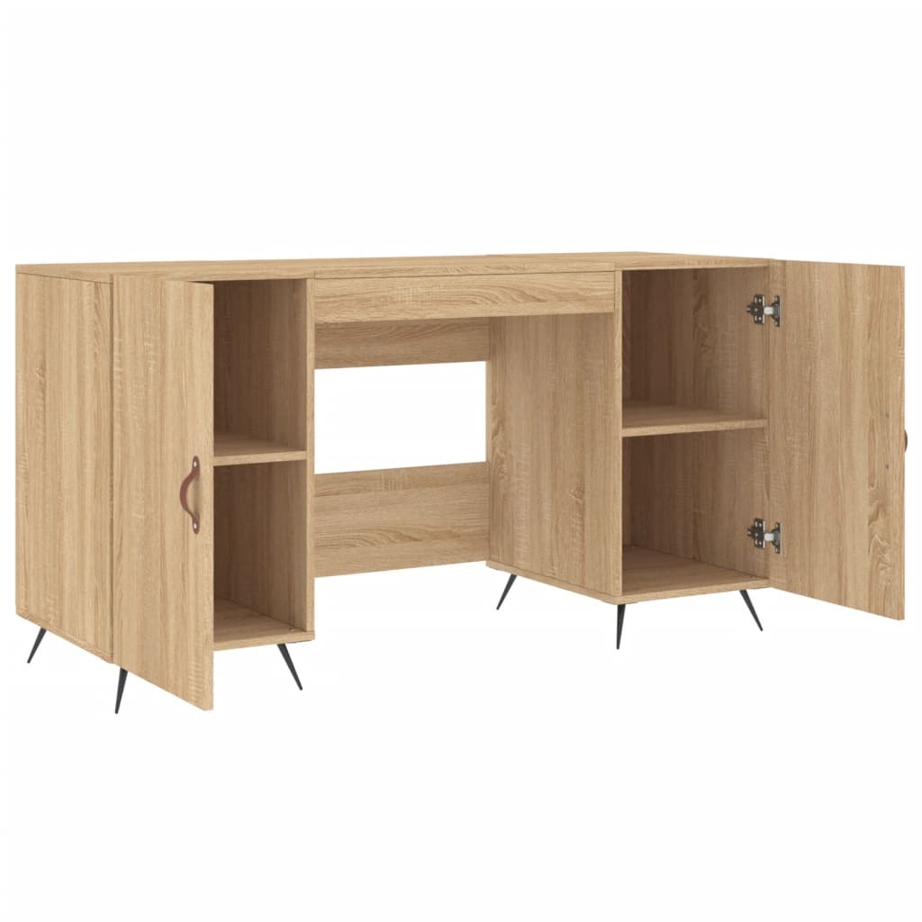 VidaXL Bureau 140x50x75 cm bewerkt hout sonoma eikenkleurig
