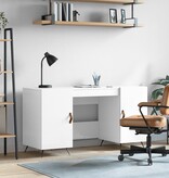 VidaXL Bureau 140x50x75 cm bewerkt hout hoogglans wit